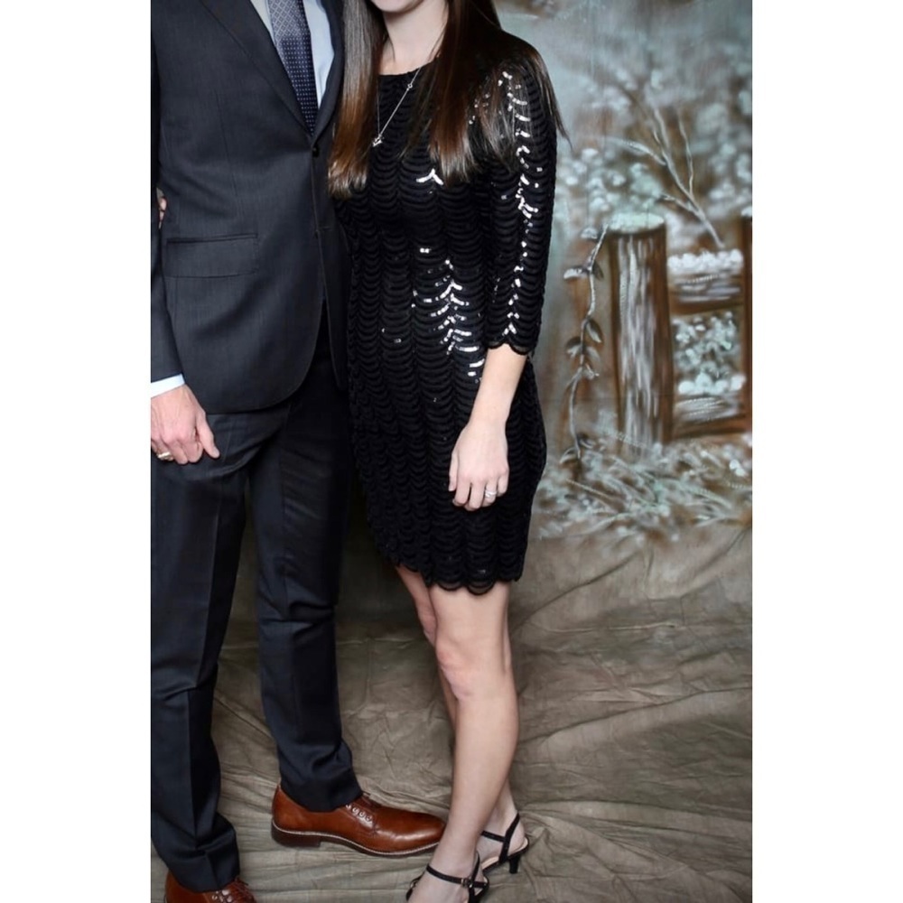 “Midnight Fantasy” Scalloped Sequin Bodycon Dress - Picture 13 of 13